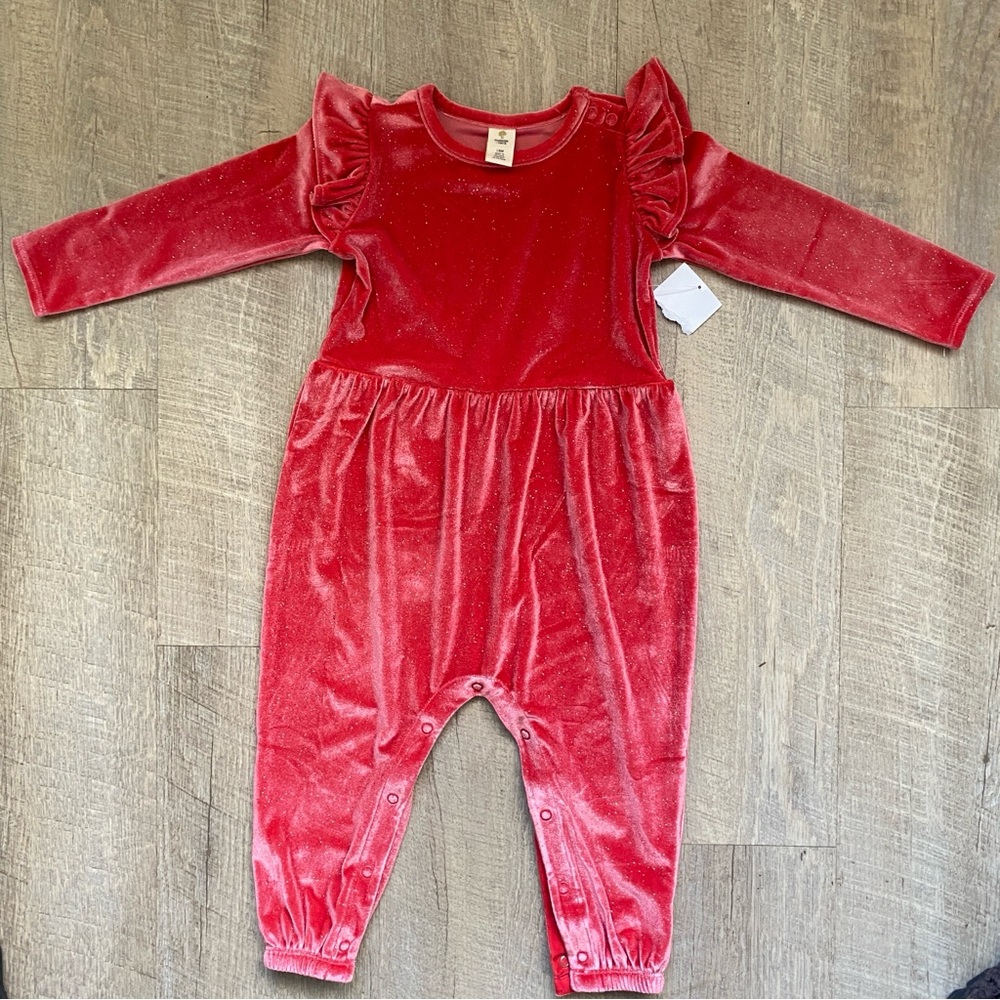 Tucker and Tate glitter velour romper Kids Sz 18M
